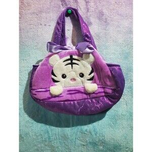 Purple Aurora Holographic Panda Plush Animal Tigger Blue Stuffed Carrier Bag